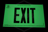 Exit Sign | Photoluminescent | Green on White | 16 in. x 9-1/2 in.