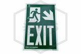 Egress Path Sign | Photoluminescent |  "EXIT" with Right Diagonal Arrow and Icon | 8 in. x 12 in.