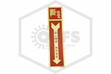 Glow-in-the-Dark Fire Hose Sign | White Arrow and Pictogram on Red | 16 in. x 4 in.