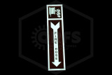 Glow-in-the-Dark Fire Hose Sign | White Arrow and Pictogram on Red | 16 in. x 4 in.
