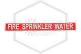 Fire Sprinkler Water Decal | Pipe Markers | 3/4 in. Letters | 1 in. x 9 in.