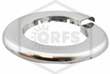 Pipe Hole Cover Plate - Plastic | 3 in. Pipes (IPS) | 5 7/8 in. Holes | Chrome | Pull-Apart View