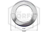 Pipe Wall Plate | Metal | Chrome | 8 in. IPS | 8-3/4 in. Inner Diameter | Dimensions