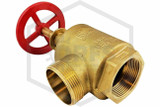 Hose Angle Valve | 2-1/2 in. FNPT x MNPSH | Cast Brass | 300 PSI | Threads Image | QRFS™