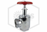 Hose Angle Valve | 2-1/2 in. FNPT x MNST | Polished Chrome | 300 PSI | Hero Image | QRFS