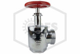 Hose Angle Valve | 2-1/2 in. FNPT x MNST | Polished Chrome | 300 PSI | Side Image | QRFS™