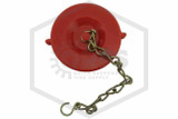 Plastic Cap and Chain | 2-1/2 in. Push On | Red | QRFS™ | Top Image