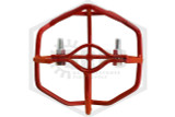 Heavy Duty Head Guard | Vertical Mount | Red | Clamps Image | QRFS
