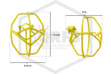 Heavy Duty Head Guard | Side Mount | Yellow | Dimensions Image | QRFS™