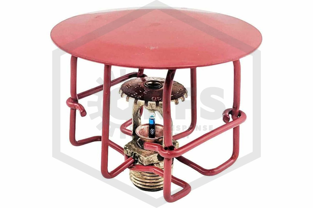 NonRecessed Sprinkler Head Guard with Baffle Red