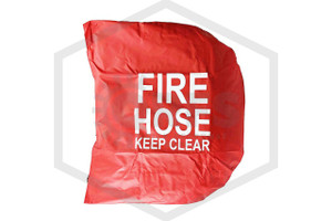 Cover for 21 in. Hose Reels | Fabric Reinforced PVC | Red w/ White Lettering | QRFS | Hero