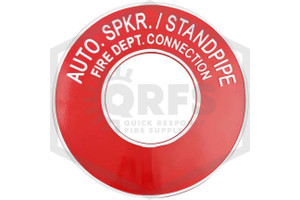 FDC Identification Plate | FPPI | 4 in. | Round | Auto Spkr/Standpipe | Red | Front