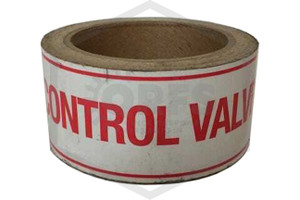 Control Valve Decal | FPPI | 6 in. x 2 in. | Red w/ White Letters | Roll of 100 | Hero