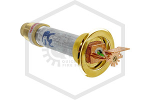Reliable™ R5734 Dry Horizontal Sidewall Sprinkler | 18 in. | QR | 5.6K | Recessed Escutcheon | Brass | 200F | H005111800