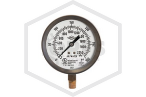 Air/ Water Compound Pressure Gauge | Liquid Filled | 4 in. | -30-300 PSI | Stainless Steel Case | 100-325-00860