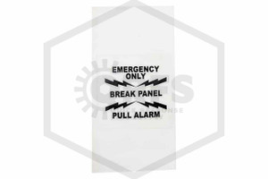 Emergency Only Decal | 1-3/4 in. x 1-3/4 in. | White w/ Black Letters | QRFS | Hero