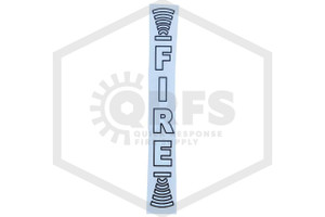 Fire Decal | 4-1/4 in. x 1/2 in. | White w/ Black Outline Letters | QRFS | Hero