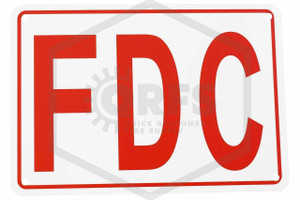 FDC Sign | 10 in. x 7 in. | White w/ Red Letters | QRFS | Hero