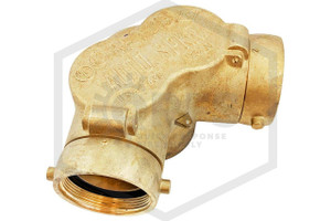 Exposed FDC | Angled | Double Clapper | Auto Spkr | 4 in. x 3 in. x 3 in. NYFD | Cast Brass | QRFS | Hero