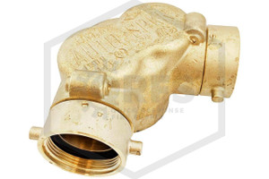 Exposed FDC | Angled | Double Clapper | Auto Spkr | 4 in. x 2-1/2 in. x 2-1/2 in. NST | Cast Brass | QRFS | Hero