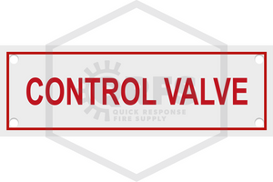 Control Valve Sign | 6 in. x 2 in. | White w/ Red Letters