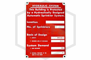 Hydraulic System Sign | 5 in. x 7 in. | Red w/ White Letters | Hero