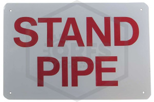 Standpipe Sign | 12 in. x 8 in. | White w/ Red Letters | QRFS™ | Hero