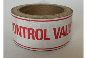 Control Valve Decal | 6 in. x 2 in. (100 roll) | White w/ Red Letters