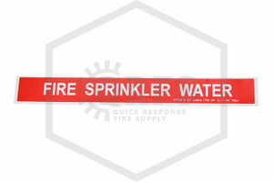 Fire Sprinkler Water Decal | Pipe Markers | 1/2 in. Letters | 1 in. x 9 in.