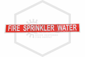 Fire Sprinkler Water Decal | Pipe Markers | 3/4 in. Letters | 1 in. x 9 in.
