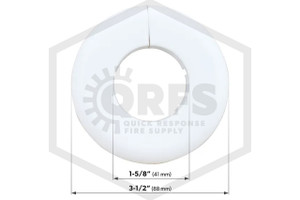 Pipe Wall Plate | Plastic | White | 1-1/4 in. IPS | 1-5/8 in. Inner Diameter | Measurements