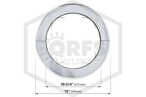 Pipe Wall Plate | Metal | Chrome | 10 in. IPS | 10-3/4 in. Inner Diameter | Measurements