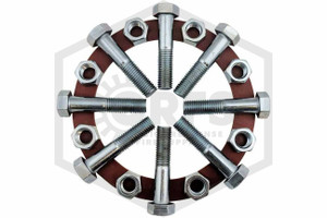 Flange Pack with Red Rubber Ring Gasket | 6 in.