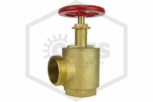 Hose Angle Valve | 2-1/2 in. FNPT x MNST | Cast Brass | 300 PSI | Hero Image | QRFS™