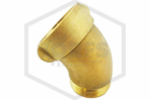 45-Degree Flow Nozzle Elbow | 2-1/2 in. F NST x 2-1/2 in. M NST | Brass | QRFS | Hero