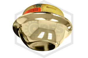 Viking™ Domed & Dry Pendent Cover Plate | Brass | 165F | 3-1/8 in. OD | 12381BC | QRFS™ | Hero | Shown with 135F Label