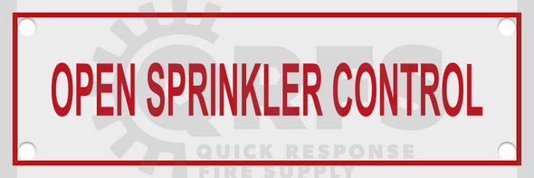 Open Sprinkler Control Sign | 6 in. x 2 in.