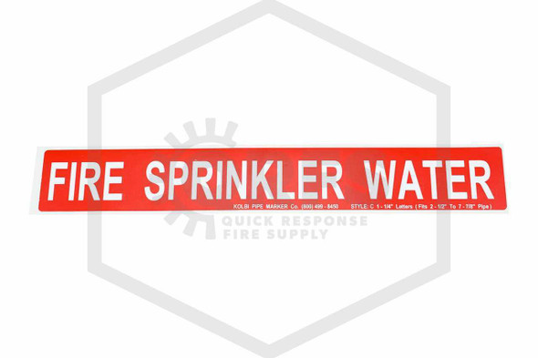 Fire Sprinkler Water Decal | Pipe Markers | 2 in. x 14 in.