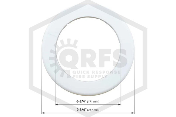 Pipe Wall Plate | Plastic | White | 6 in. IPS | 6-3/4 in. Inner Diameter