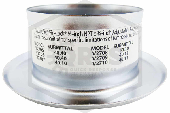 Victaulic® V27 Escutcheon | 3/4 in. Adj. | Chrome | QRFS | Label