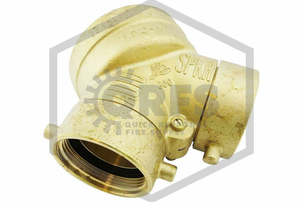 Exposed FDC | Straight | Single Clapper | Auto Spkr | 4 in. x 2-1/2 in. x 2-1/2 in. NYFD | Cast Brass | QRFS | Hero