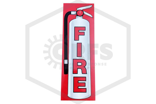 Red Fire Extinguisher Label | 9" x 3"