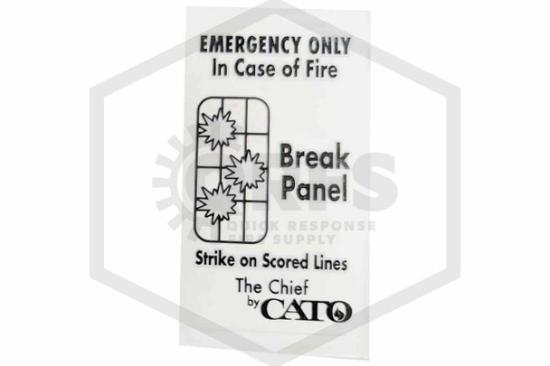 Fire Extinguisher Cabinet "Break Panel" Decal | 3 1/2" x 2"