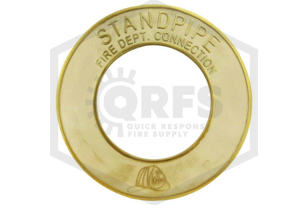 FDC Identification Plate | 6 in. | Round | Standpipe | Cast Brass | QRFS | Hero