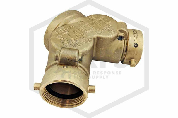 FDC | Exposed | Straight | Double Clapper | Brass | Standpipe | 4 in. NPT x 2-1/2 in. NST x 2-1/2 in. NST