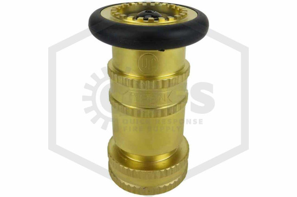 Fire Hose Nozzle, 1 1/2, Adjustable Fog Nozzle, Brass, NST