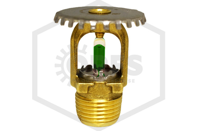 Viking, Fire Sprinkler Head, 1/2, Upright, Glass Bulb, Brass, 12986