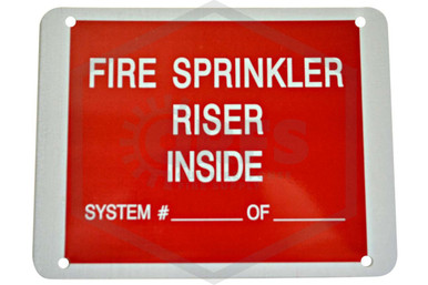 Fire Sprinkler Riser Inside Sign | 9 in. x 7 in.