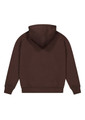 A brown women's hoodie with a hood and long sleeves, featuring a simple design and no visible branding.