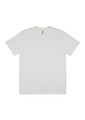 A plain white men's short sleeve tee with a simple design and a small logo.